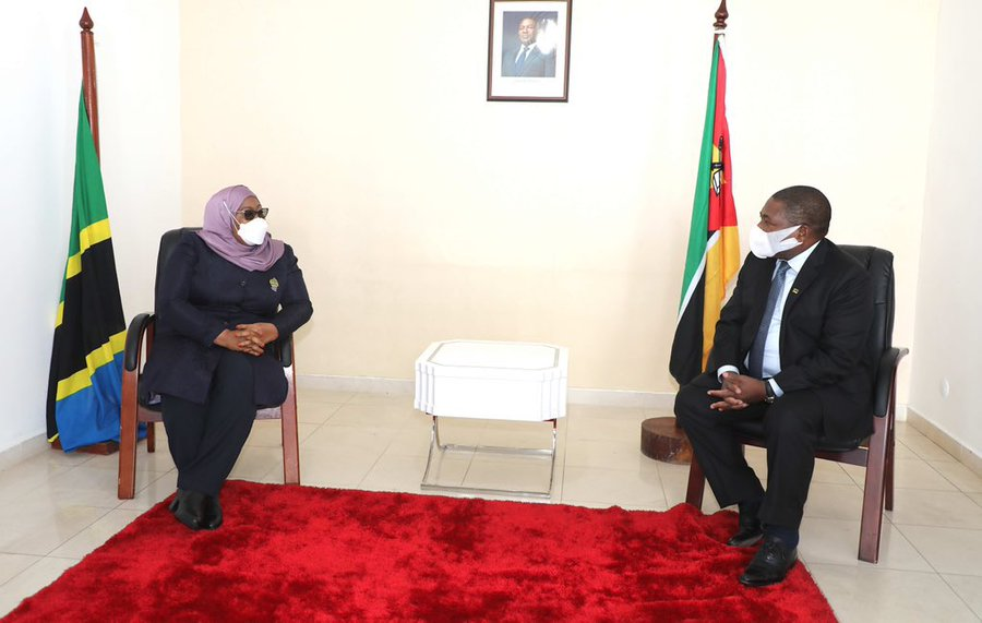 Mozambican President Filipe Nyusi and his Tanzanian Counterpart Samia Suluhu Hassan Held Talks in Cabo Delgado on Friday to Discuss the Islamist Insurgency