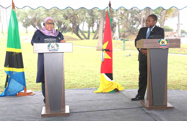 Mozambican President Filipe Nyusi and his Tanzanian Counterpart Samia Suluhu Hassan Held Talks in Cabo Delgado on Friday to Discuss the Islamist Insurgency